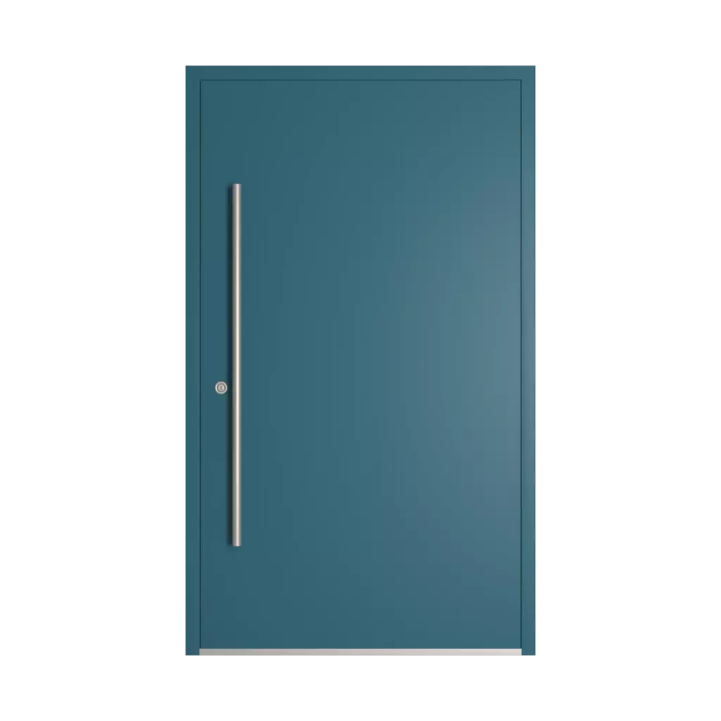 RAL 5025 Pearl Gentian blue entry-doors models-of-door-fillings wood without-glazing
