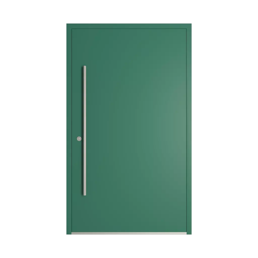RAL 6000 Patina green entry-doors models-of-door-fillings wood without-glazing