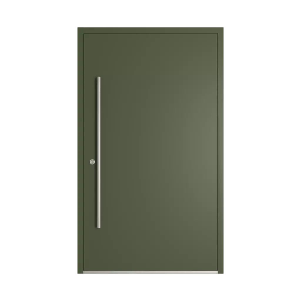RAL 6003 Olive green entry-doors models-of-door-fillings wood without-glazing