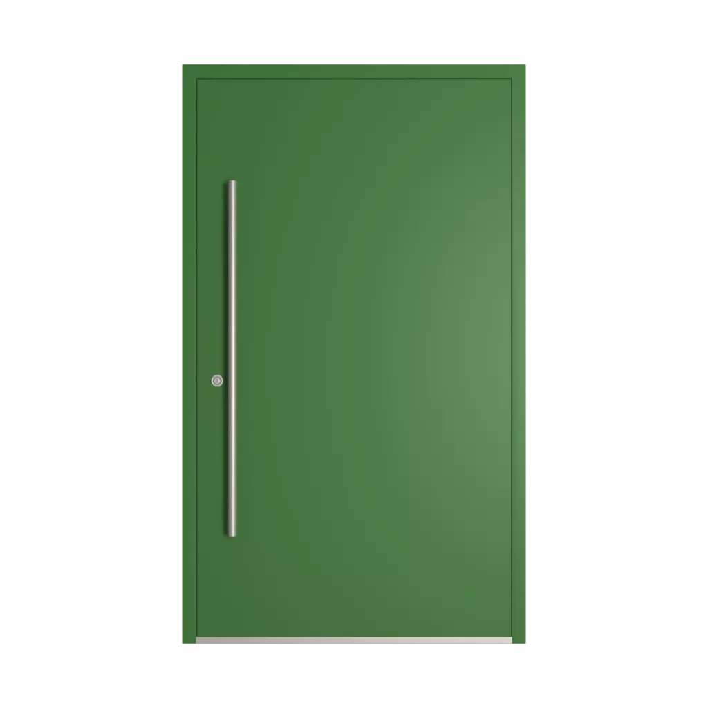 RAL 6010 Grass green entry-doors models-of-door-fillings wood without-glazing