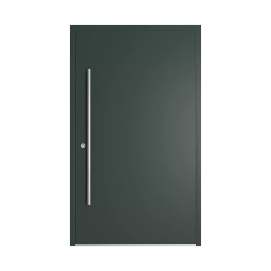 RAL 6012 Black green entry-doors models-of-door-fillings wood without-glazing