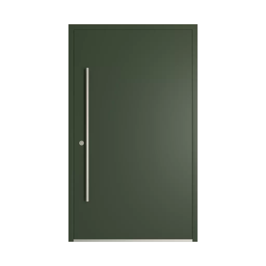 RAL 6020 Chrome green entry-doors models-of-door-fillings wood without-glazing