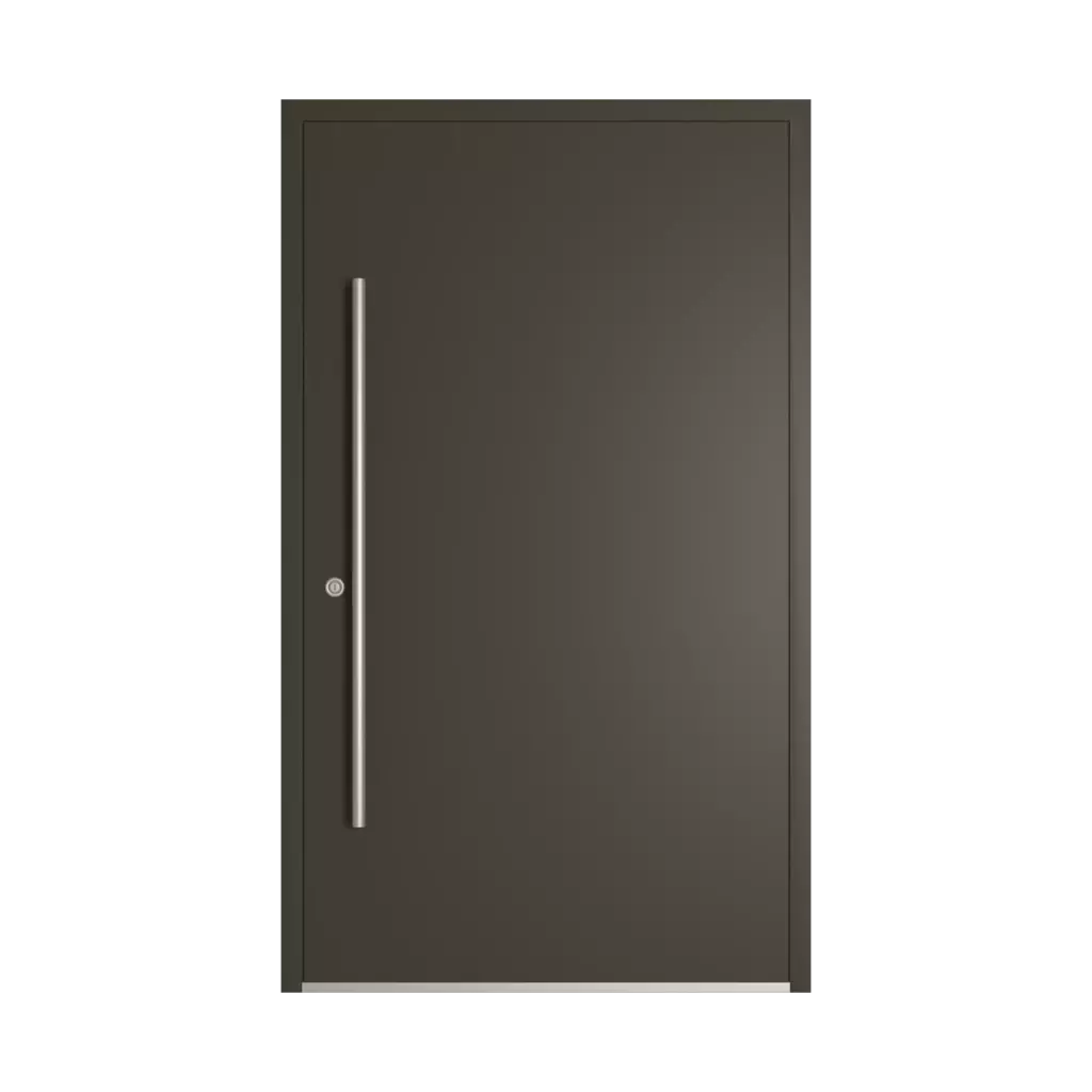RAL 6022 Olive drab entry-doors models-of-door-fillings wood without-glazing