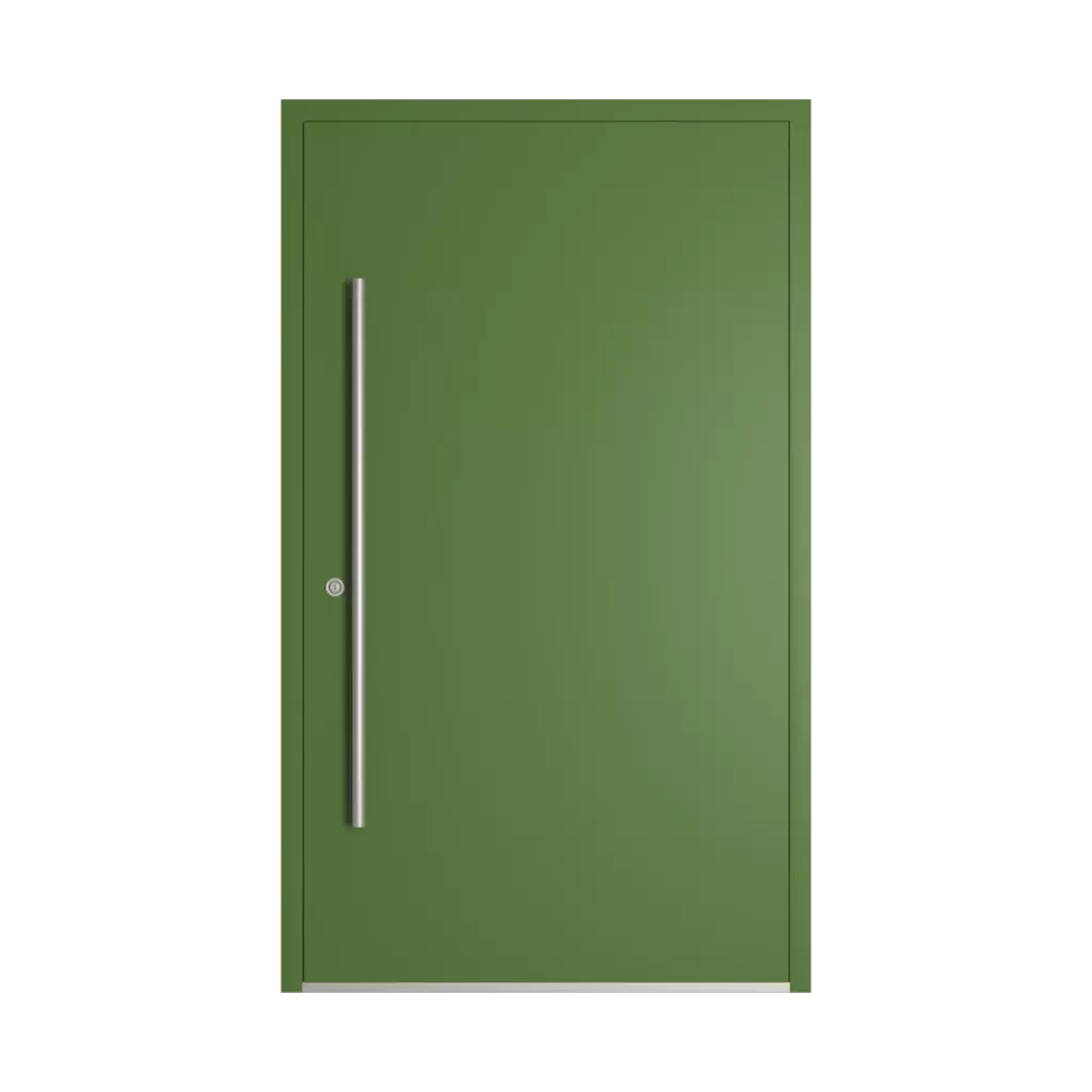 RAL 6025 Fern green entry-doors models-of-door-fillings wood without-glazing