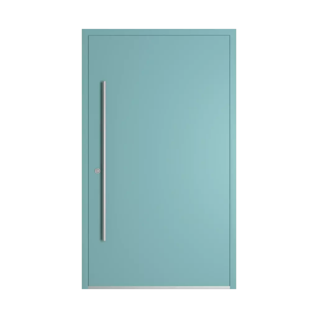 RAL 6034 Pastel turquoise entry-doors models dindecor model-6129  