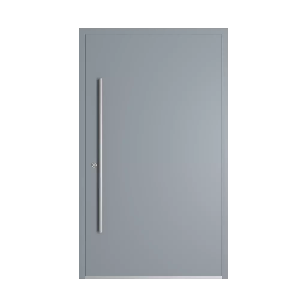 RAL 7001 Silver grey entry-doors models-of-door-fillings wood without-glazing
