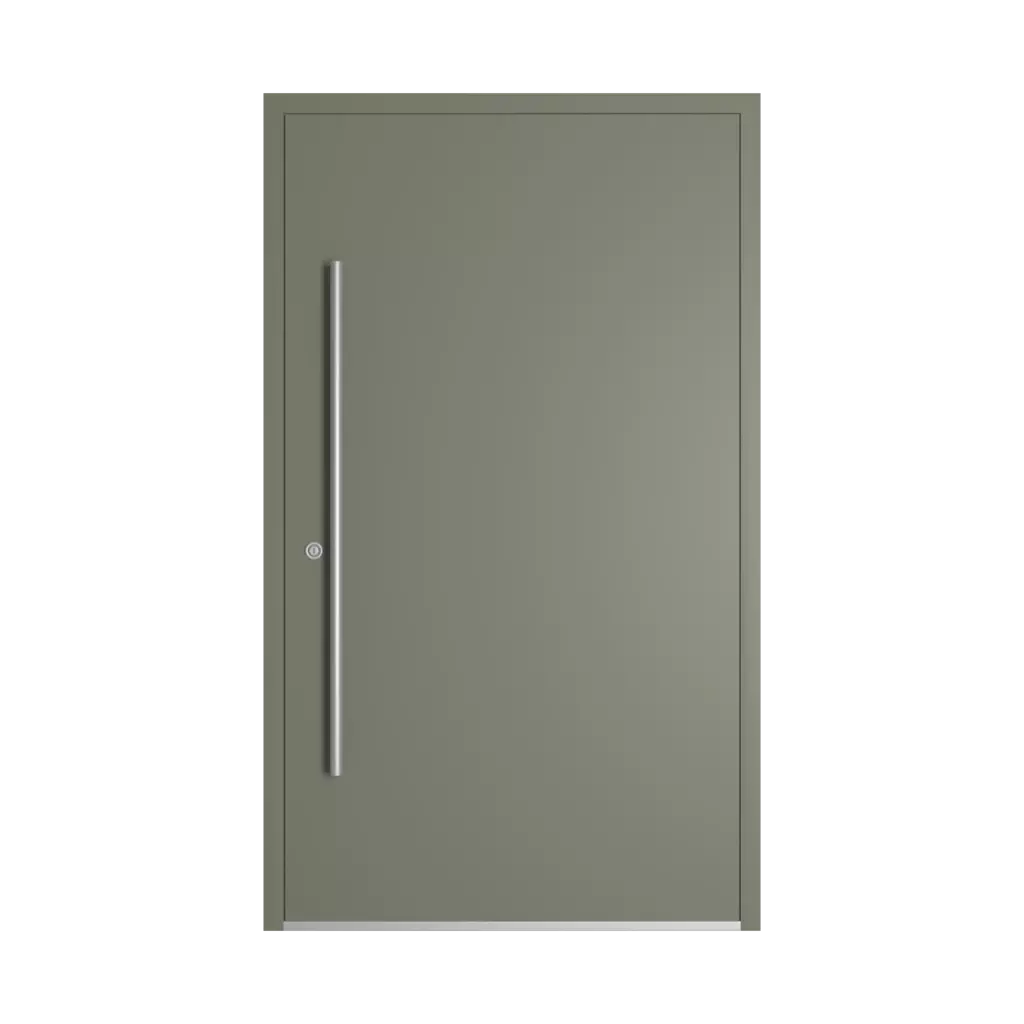 RAL 7003 Moss grey entry-doors models-of-door-fillings wood without-glazing