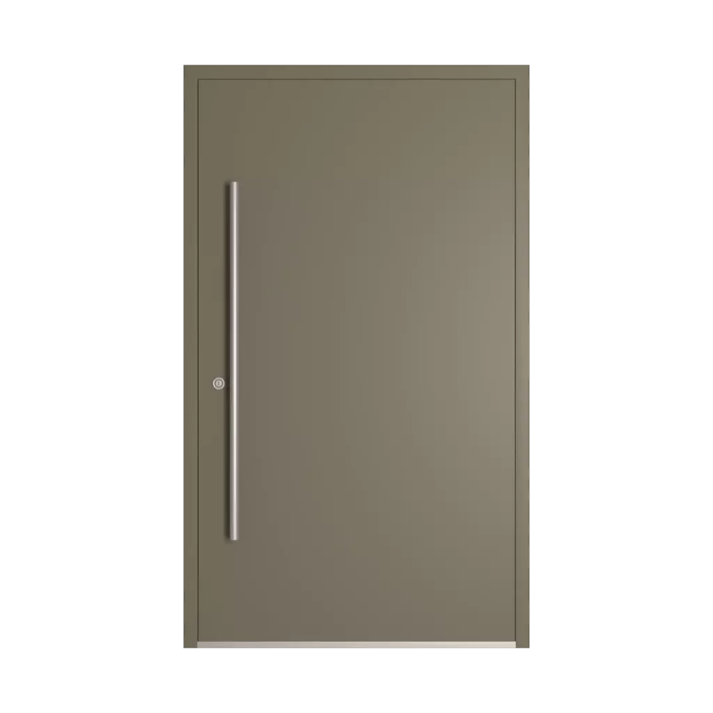 RAL 7006 Beige grey entry-doors models-of-door-fillings wood glazed