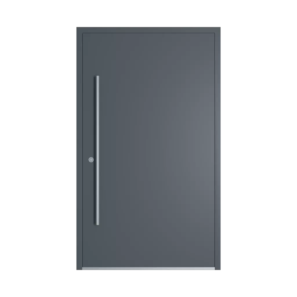 RAL 7011 Iron grey entry-doors models-of-door-fillings wood without-glazing