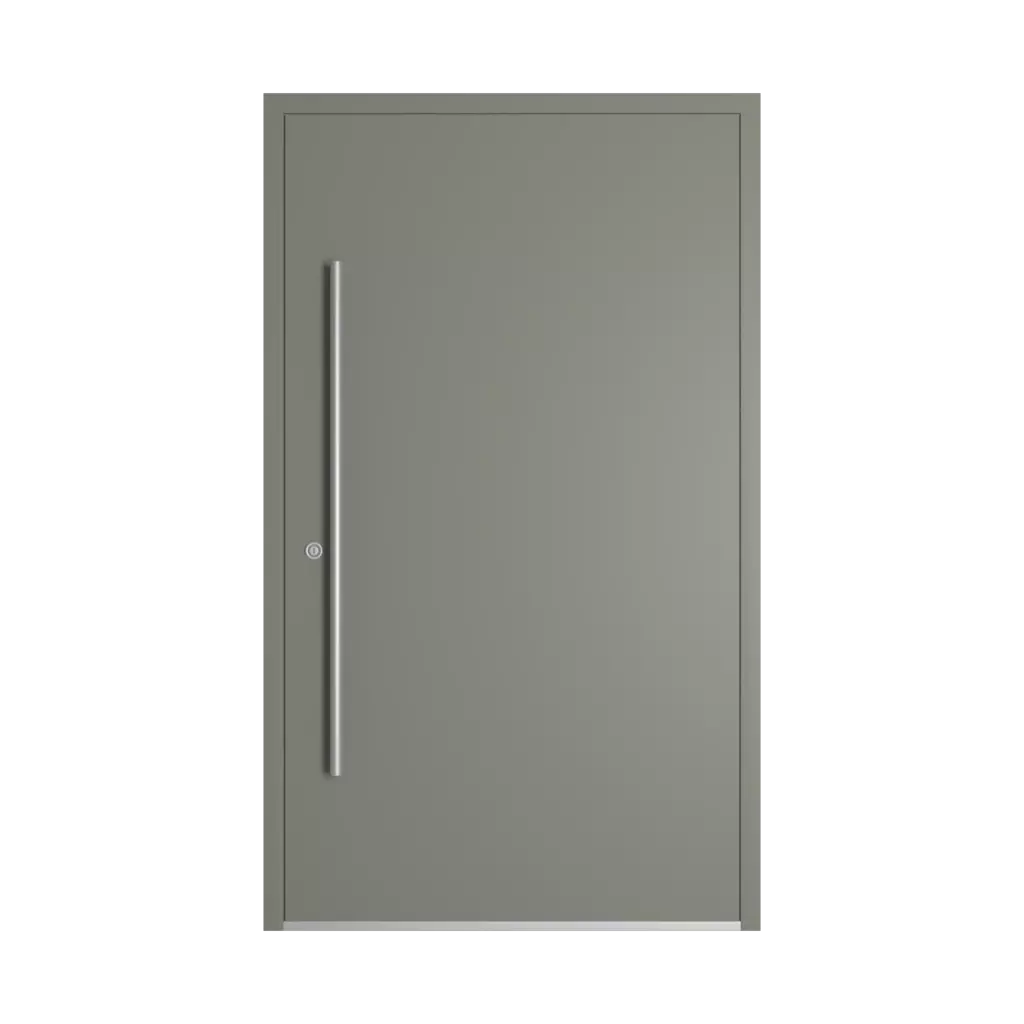 RAL 7023 Concrete grey entry-doors models-of-door-fillings wood without-glazing