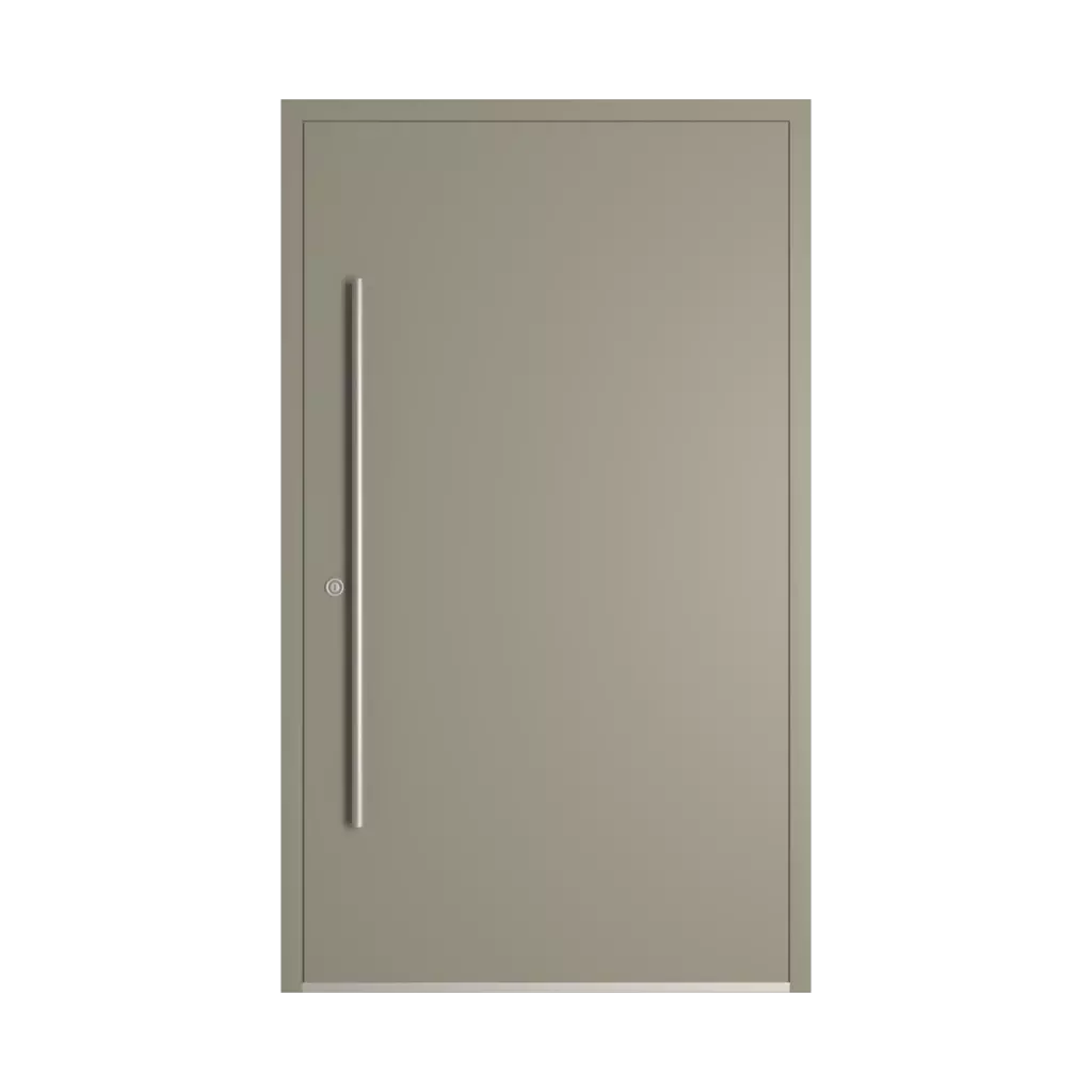 RAL 7030 Stone grey entry-doors models-of-door-fillings wood without-glazing