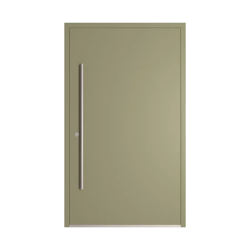 RAL 7034 Yellow grey entry-doors models-of-door-fillings wood without-glazing