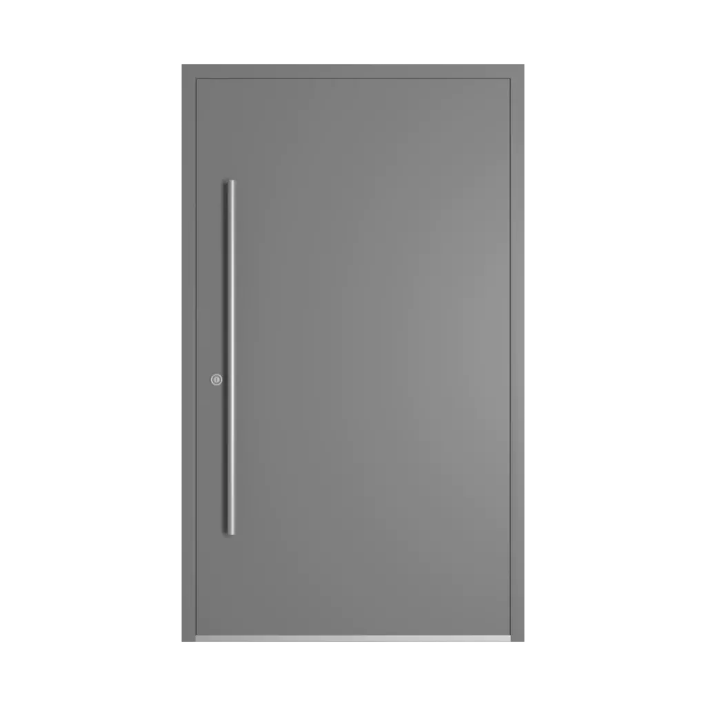 RAL 7037 Dusty grey entry-doors models-of-door-fillings wood without-glazing