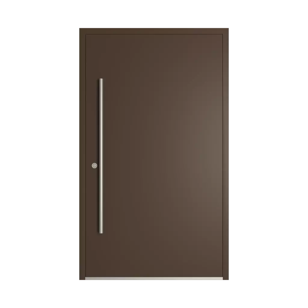 RAL 8014 Sepia brown entry-doors models dindecor 6124-pwz  