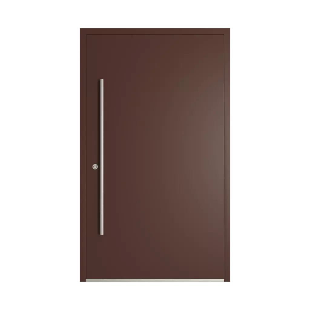 RAL 8016 Mahogany brown entry-doors models-of-door-fillings wood without-glazing