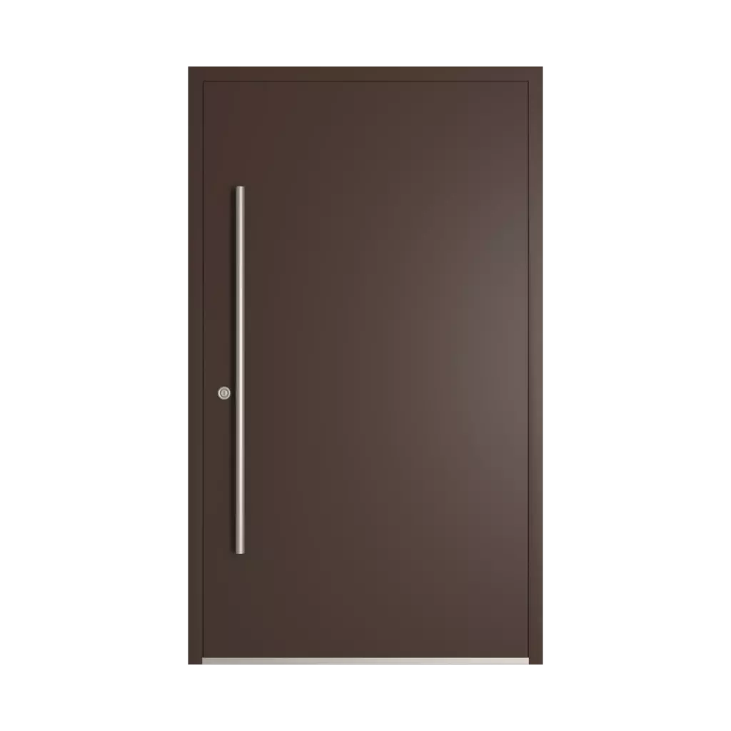 RAL 8017 Chocolate brown entry-doors models-of-door-fillings wood without-glazing