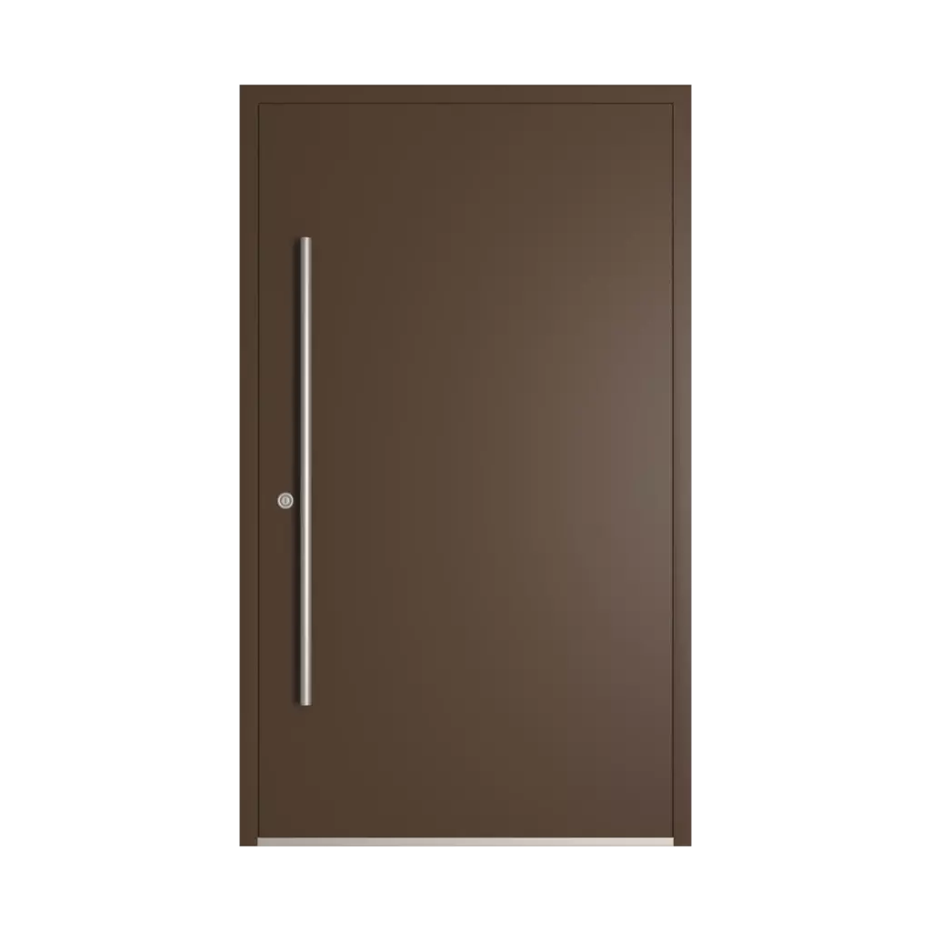 RAL 8028 Terra brown entry-doors models-of-door-fillings pvc full