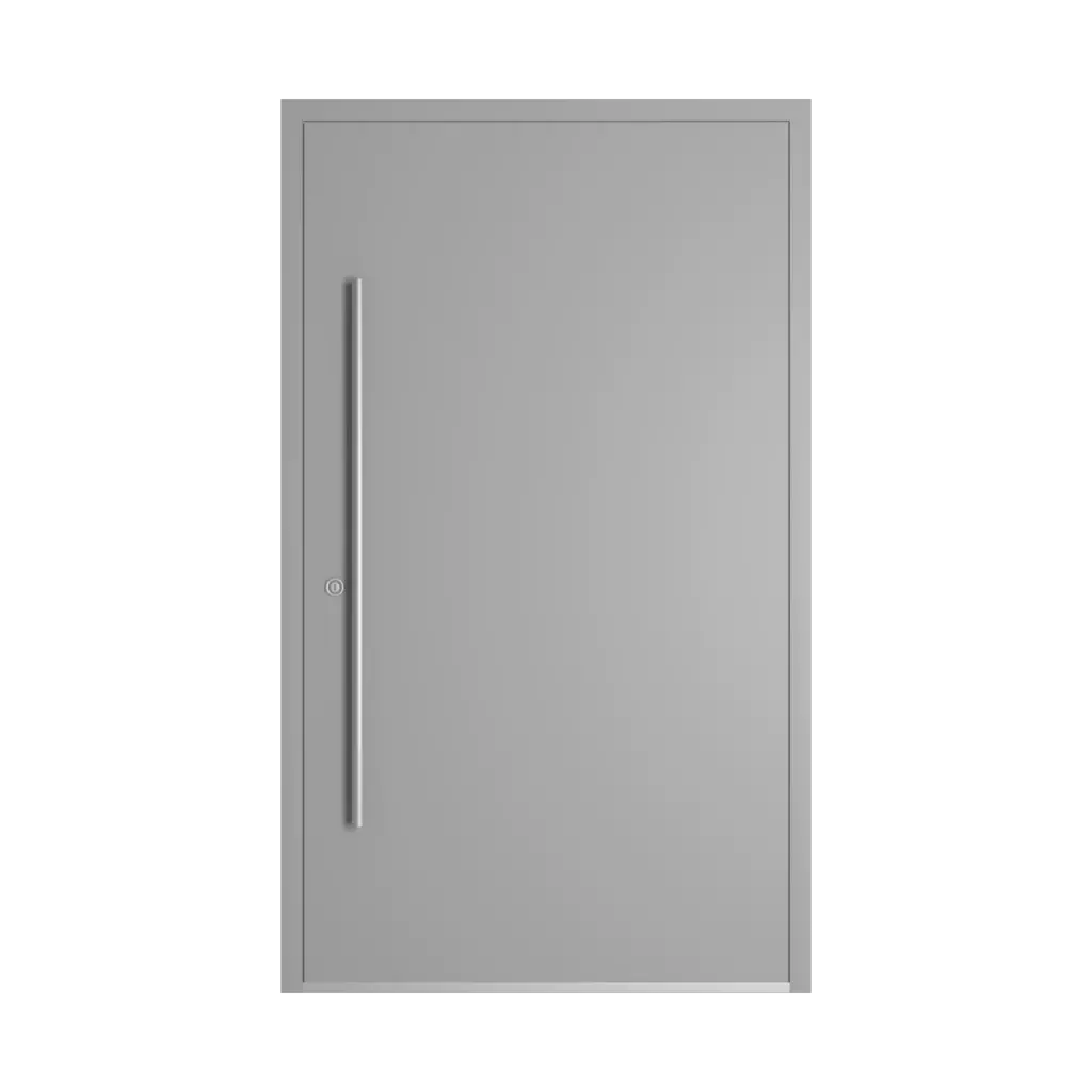 RAL 9006 White aluminium entry-doors models-of-door-fillings aluminum glazed