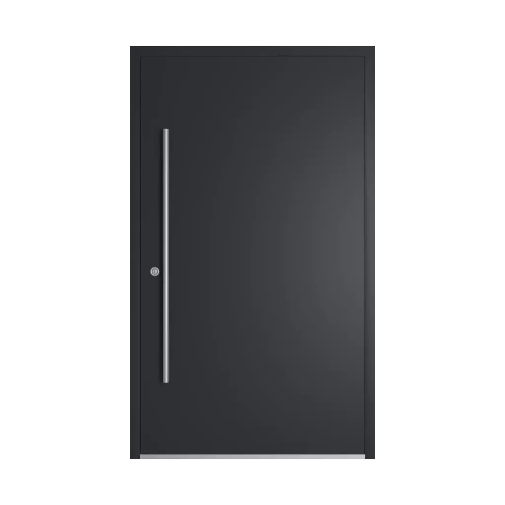 RAL 9017 Traffic black entry-doors models-of-door-fillings aluminum full