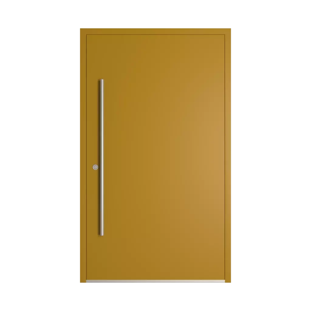 RAL 1027 Curry entry-doors models-of-door-fillings wood without-glazing