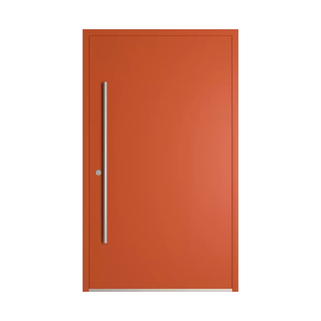 RAL 2001 Red orange entry-doors models-of-door-fillings aluminum glazed