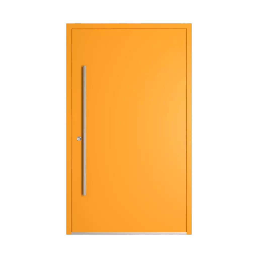 RAL 2007 Luminous bright orange entry-doors models-of-door-fillings wood without-glazing