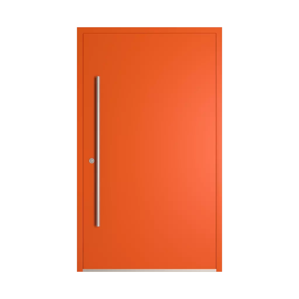 RAL 2009 Traffic orange entry-doors models-of-door-fillings pvc glazed