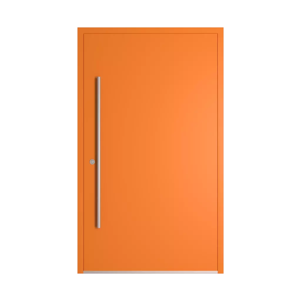 RAL 2011 Deep orange entry-doors models-of-door-fillings wood without-glazing