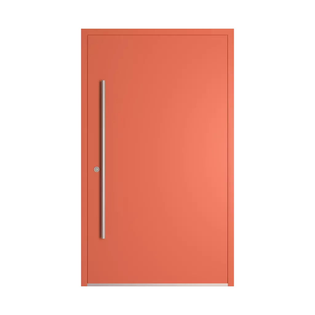 RAL 2012 Salmon orange entry-doors models-of-door-fillings pvc glazed