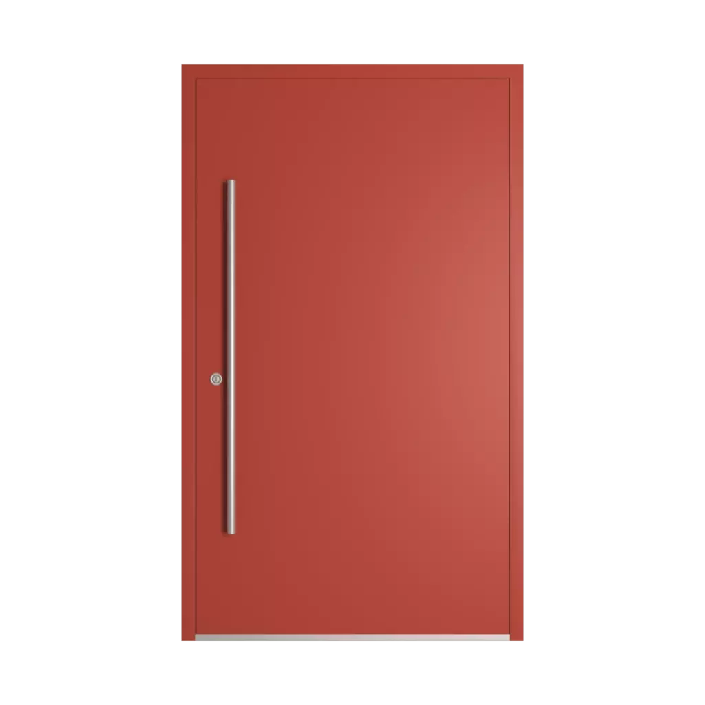 RAL 3016 Coral red entry-doors models-of-door-fillings wood without-glazing