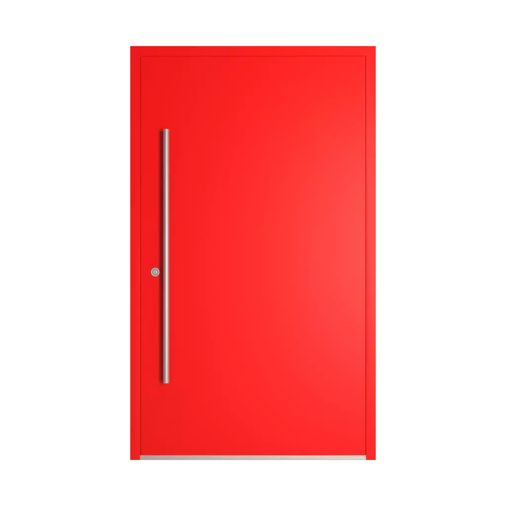 RAL 3024 Luminous red entry-doors models-of-door-fillings wood without-glazing