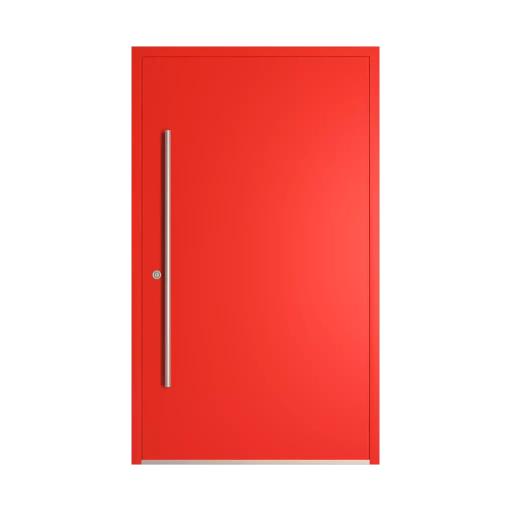RAL 3028 Pure red entry-doors models-of-door-fillings wood without-glazing