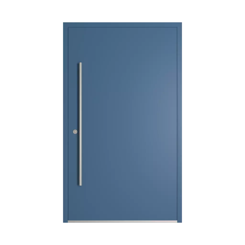 RAL 5007 Brilliant blue entry-doors models-of-door-fillings wood without-glazing