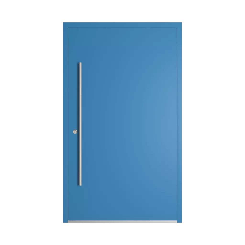 RAL 5012 Light blue entry-doors models-of-door-fillings wood without-glazing