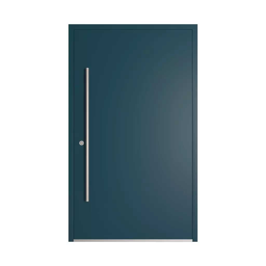 RAL 5020 Ocean blue entry-doors models-of-door-fillings wood without-glazing