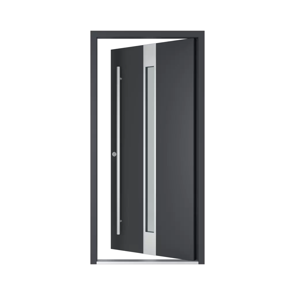 Left opening inwards entry-doors models-of-door-fillings aluminum glazed