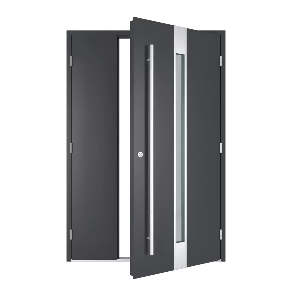 The right one opens outwards entry-doors models dindecor sl01  