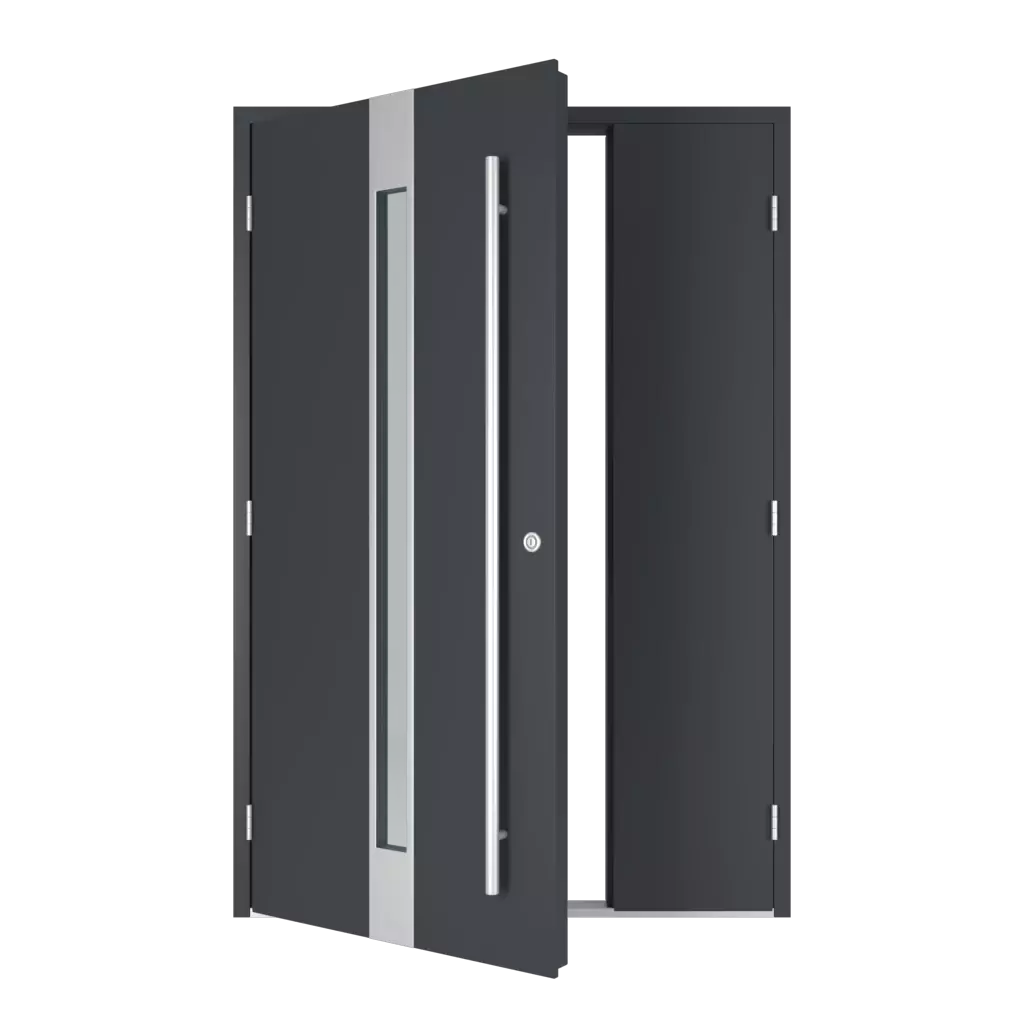 The left one opens outwards entry-doors models dindecor sk01-beton  