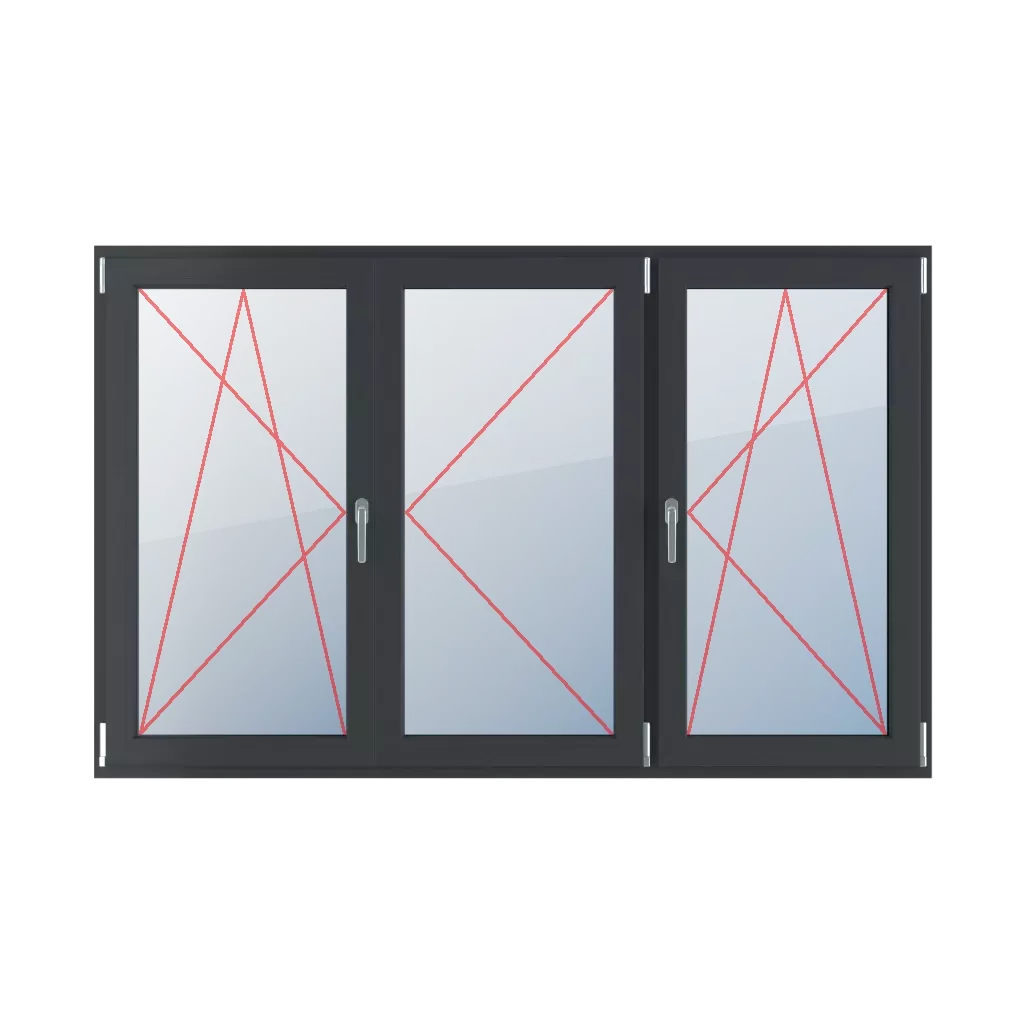 Left turn-tilt, movable mullion, right turn, right turn-tilt windows types-of-windows triple-leaf horizontal-symmetrical-division-33-33-33-with-a-movable-post  