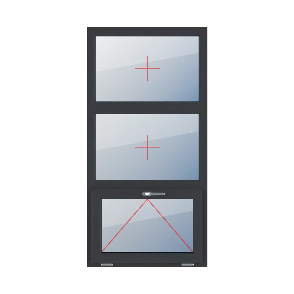 Permanent glazing in the frame, tiltable with a handle at the top windows types-of-windows triple-leaf vertical-symmetrical-division-33-33-33  