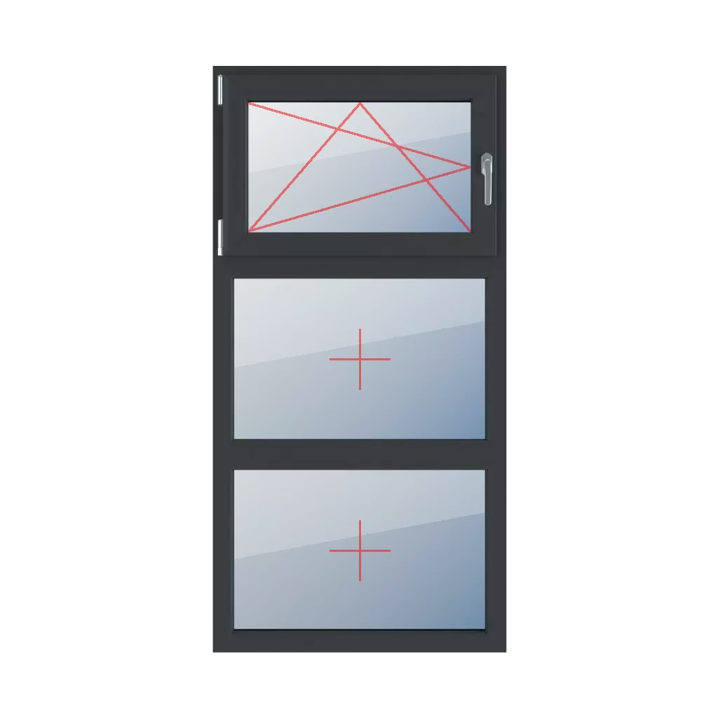 Tilt and turn left, fixed glazing in the frame windows types-of-windows triple-leaf vertical-symmetrical-division-33-33-33  