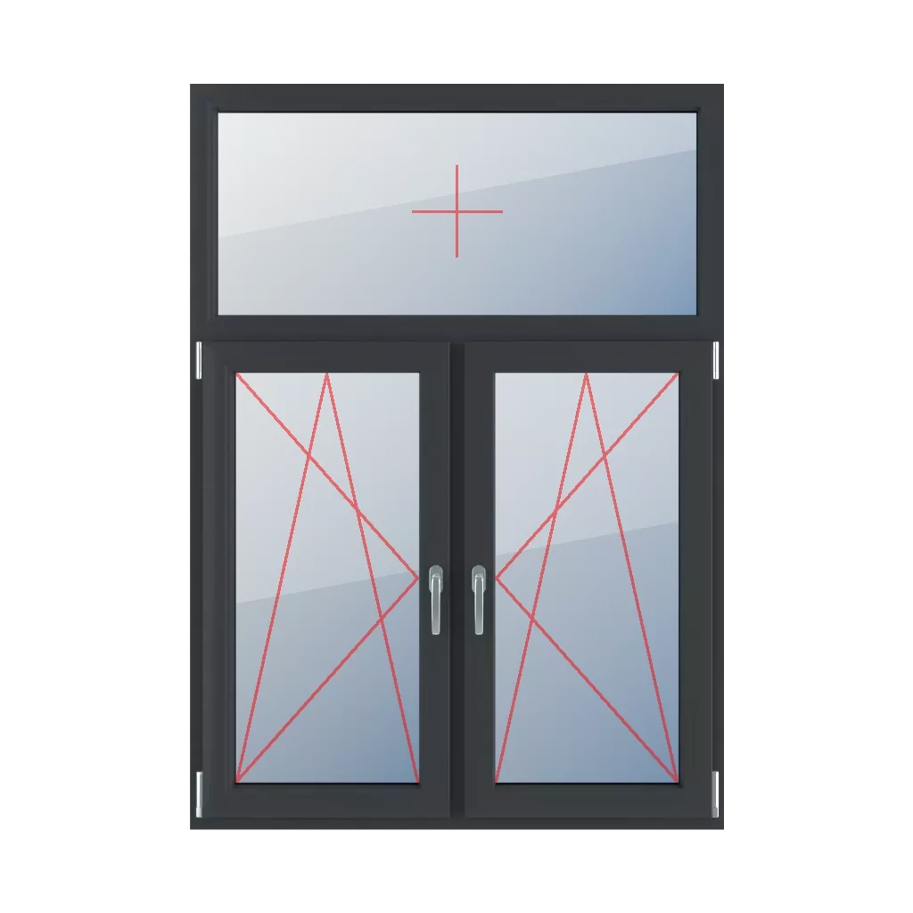 Fixed glazing in a frame, left-hand turn-tilt glazing, right-hand turn-tilt glazing windows types-of-windows triple-leaf vertical-asymmetric-division-30-70  