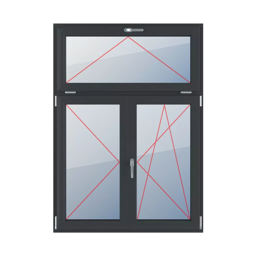 Tilt with a handle at the top, turn left, movable mullion, turn-tilt right windows types-of-windows triple-leaf vertical-asymmetric-division-30-70-with-a-movable-mullion  