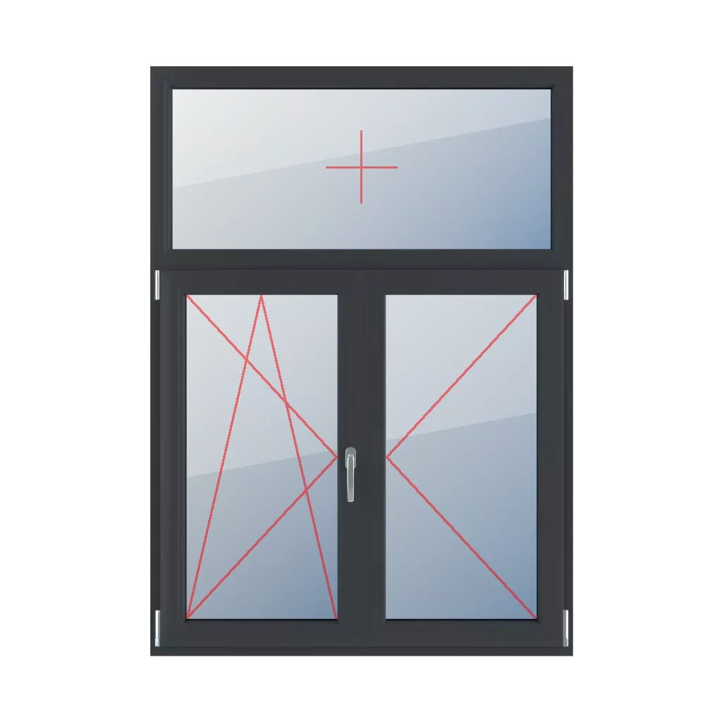 Fixed glazing in the frame, left-tilt and turn glazing, movable mullion, right-hand turn windows types-of-windows triple-leaf vertical-asymmetric-division-30-70-with-a-movable-mullion  