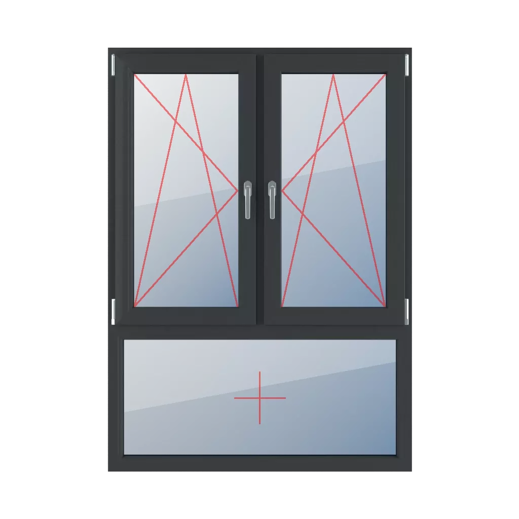 Left-hand turn-tilt, right-hand turn-tilt, fixed glazing in the frame windows types-of-windows triple-leaf vertical-asymmetric-division-70-30  