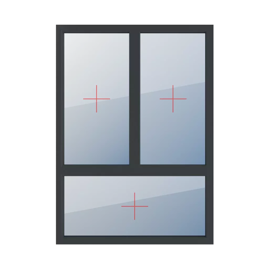 Permanent glazing in the frame windows types-of-windows triple-leaf vertical-asymmetric-division-70-30  