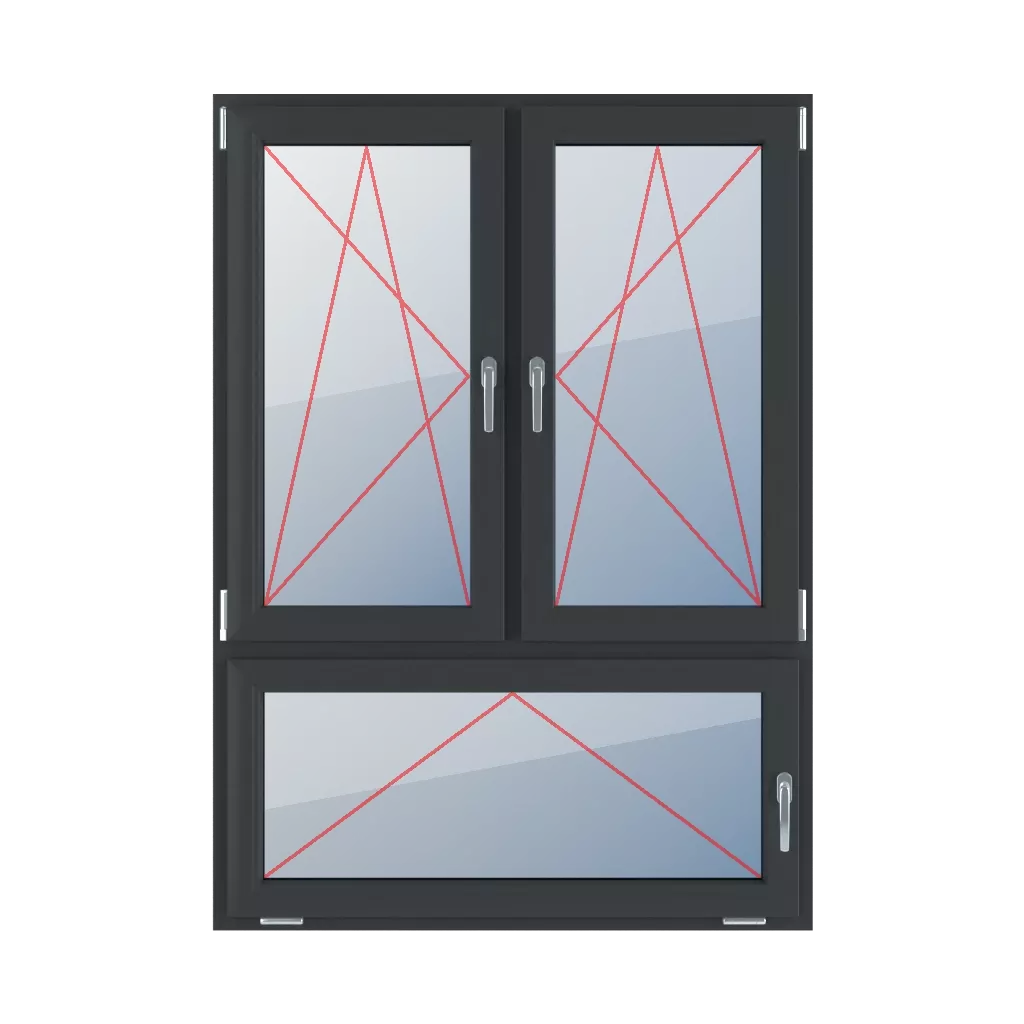 Tilt & turn left, right turn & tilt, tilt with a handle on the right windows types-of-windows triple-leaf vertical-asymmetric-division-70-30  