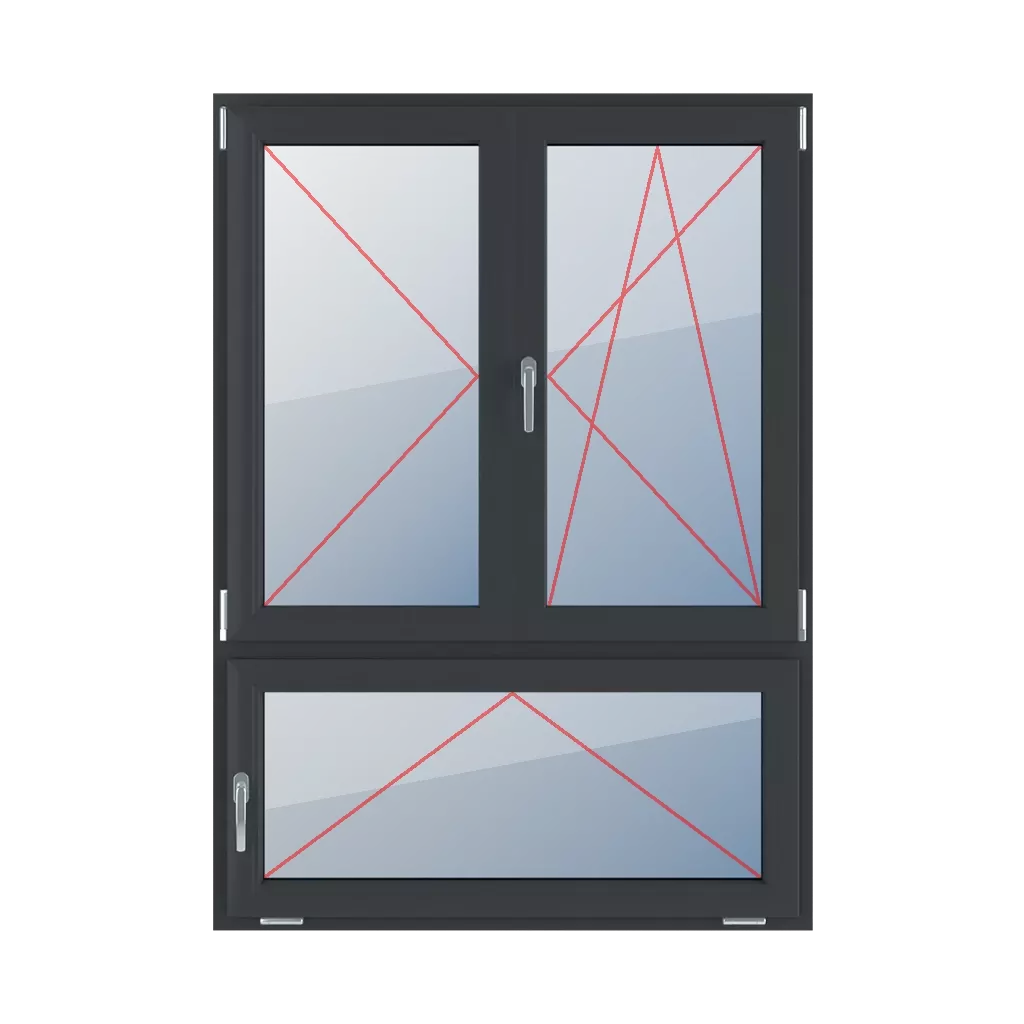 Turn left, movable mullion, turn-tilt right, tilt, with a handle on the left side windows types-of-windows triple-leaf 70-30-vertical-asymmetrical-division-with-a-movable-mullion  