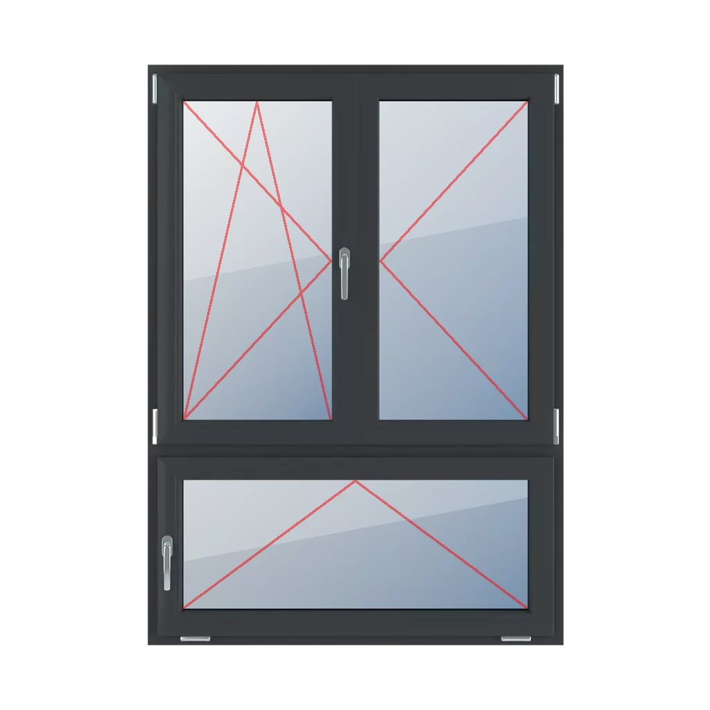 Tilt and turn left, turn right, movable mullion, tilt, with a handle on the left side windows types-of-windows triple-leaf 70-30-vertical-asymmetrical-division-with-a-movable-mullion  