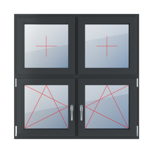 Fixed glazing in the leaf, left-hand turn-tilt, right-hand turn-tilt glazing windows types-of-windows four-leaf symmetrical-division-horizontal-50-50 fixed-glazing-in-the-leaf-left-hand-turn-tilt-right-hand-turn-tilt-glazing-2 